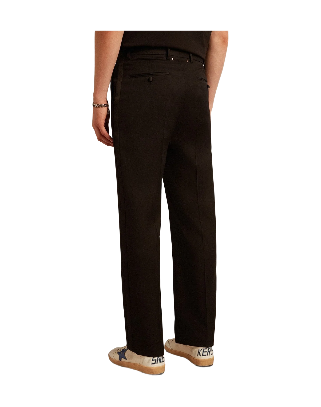 Men | Tuxedo Pants Black Wool Gabardine | Black