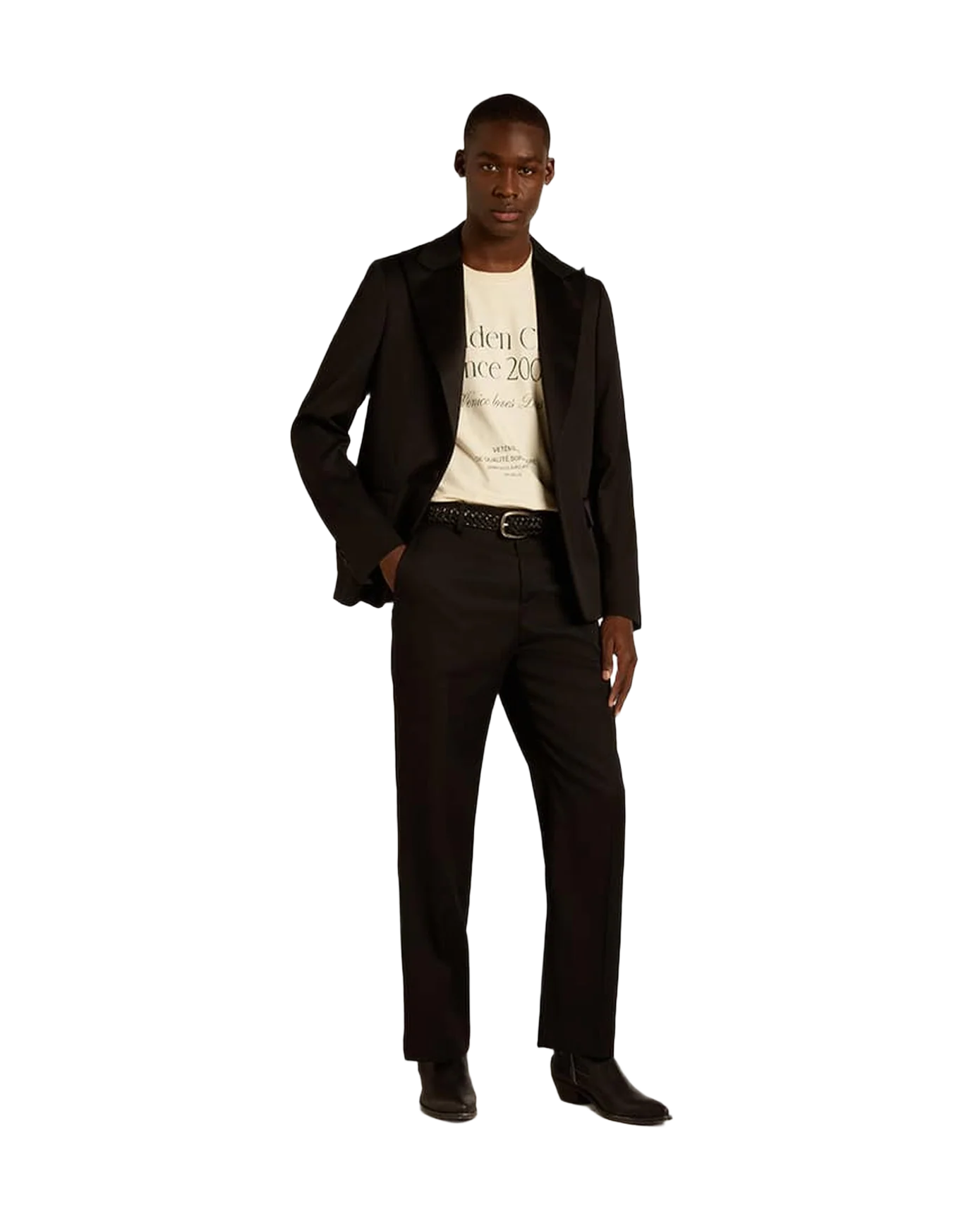 Men | Tuxedo Pants Black Wool Gabardine | Black - Image 5