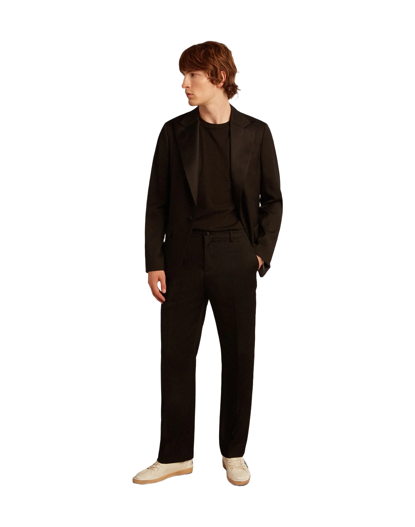 Men | Tuxedo Pants Black Wool Gabardine | Black - Image 9
