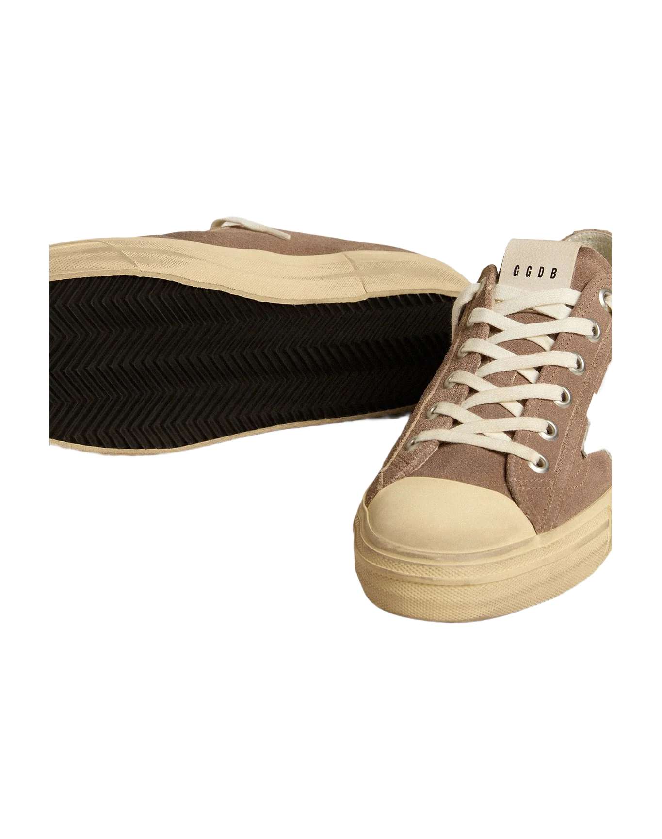 Men | V-Star Dove-Gray Suede with White Nappa Leather Star | Cinder x White - Image 2