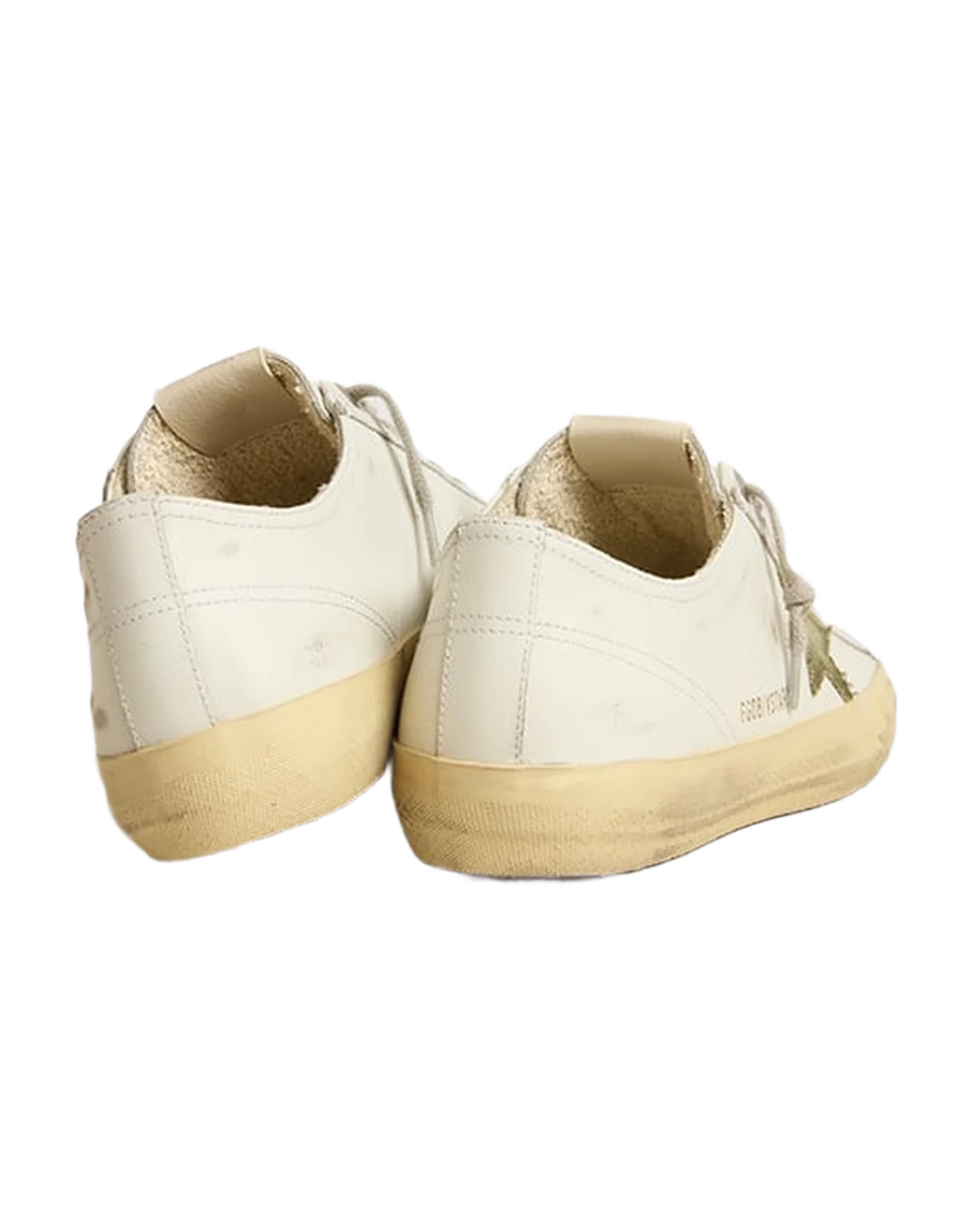 Men | V-Star White Leather with Green Canvas Star | White x Green - Image 7