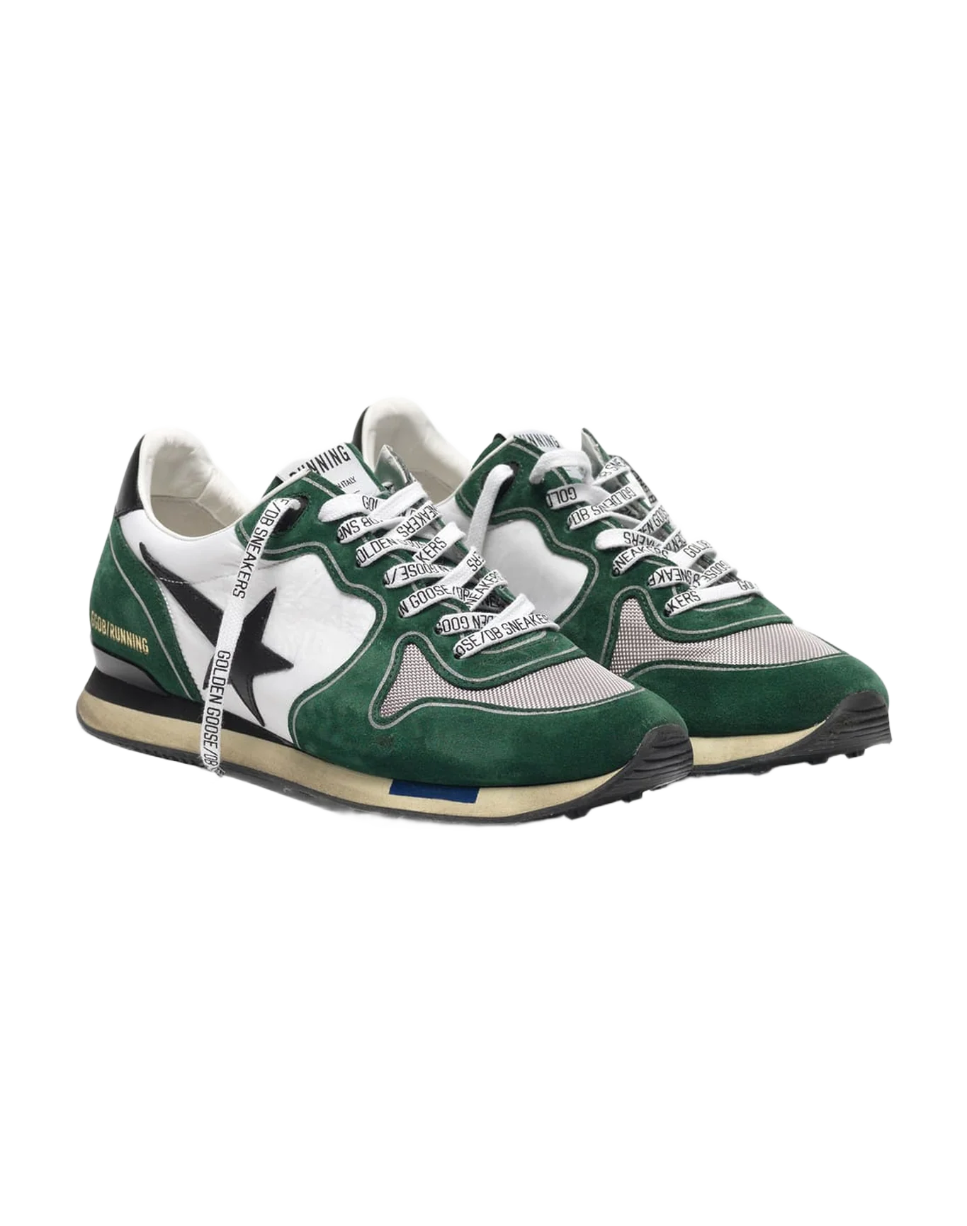 Men | White & Green Running Sneakers Suede - Image 7