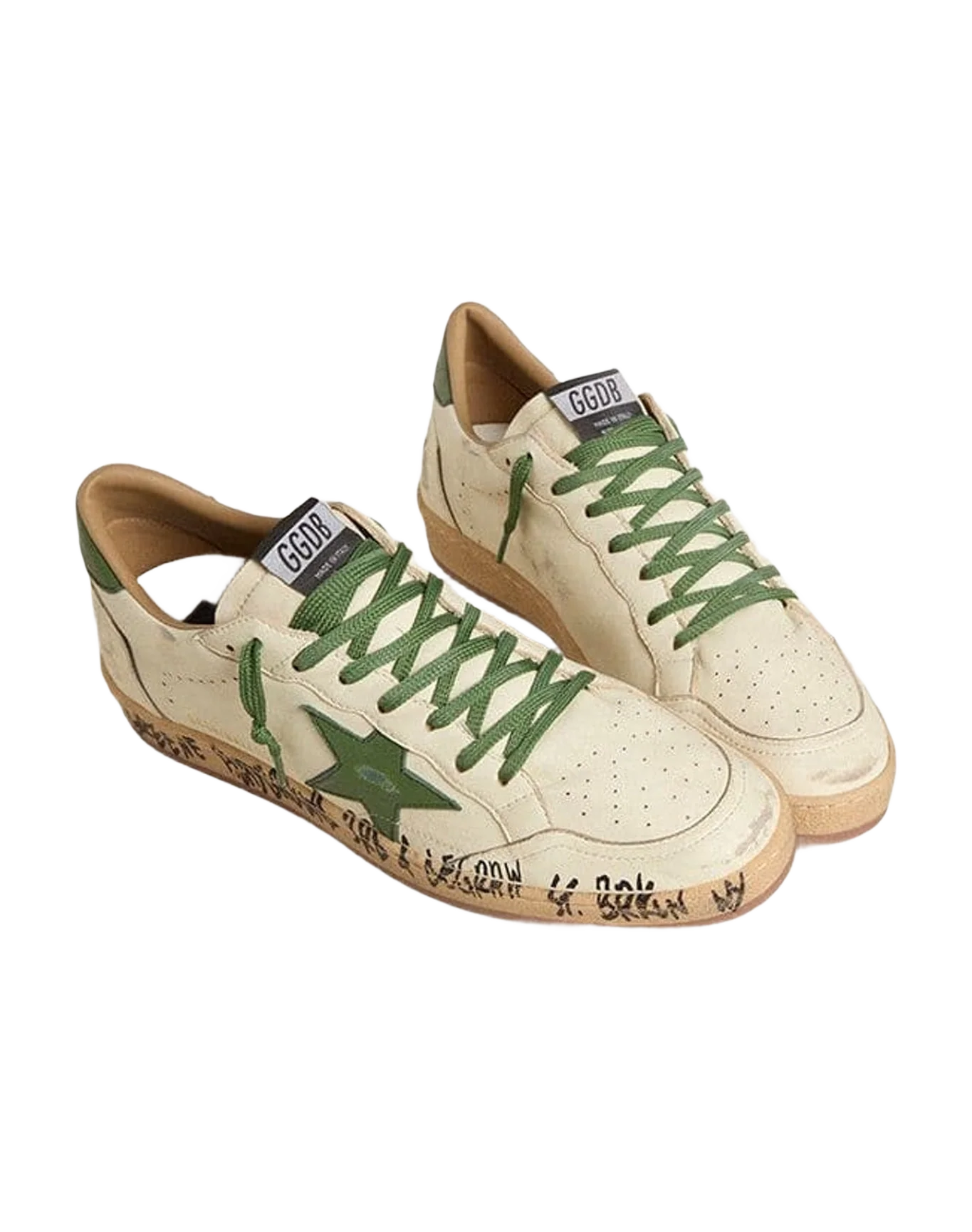 Men | White Ball Star with Green Details | White x Green
