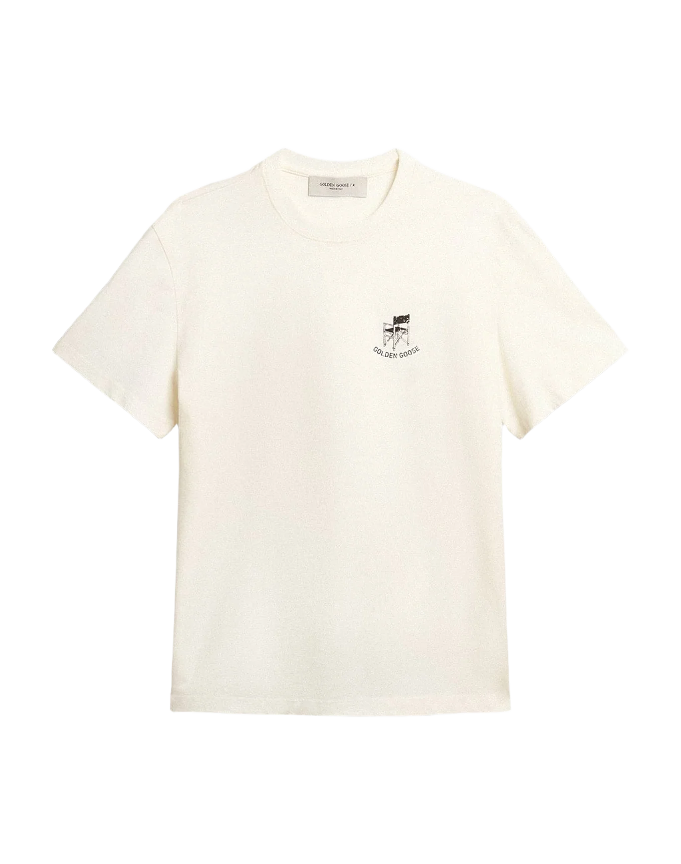Men | White Cotton T-Shirt with Seasonal Logo Print On The Front | Artic Wolf