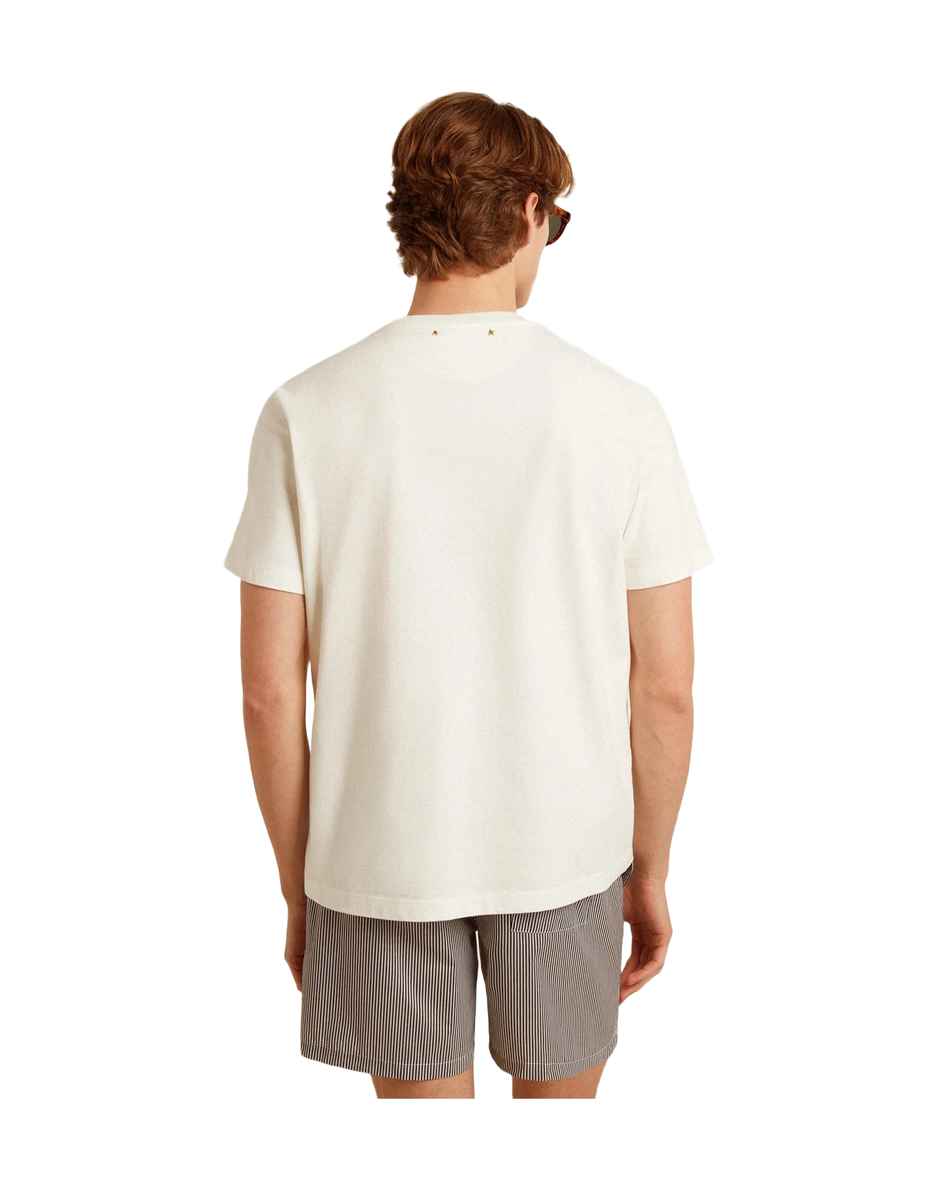 Men | White Cotton T-Shirt with Seasonal Logo Print On The Front | Artic Wolf - Image 2