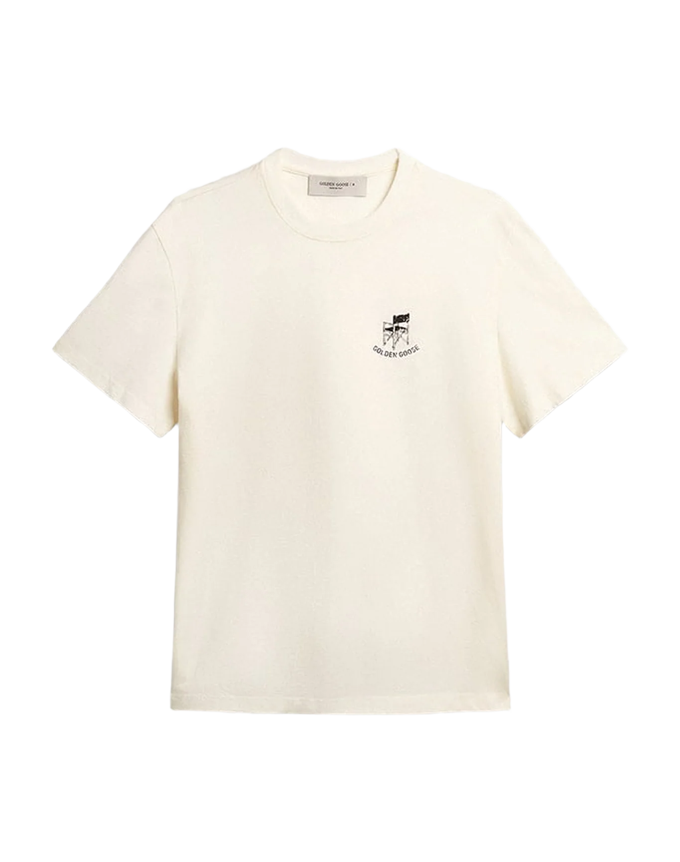 Men | White Cotton T-Shirt with Seasonal Logo Print On The Front | Artic Wolf - Image 3