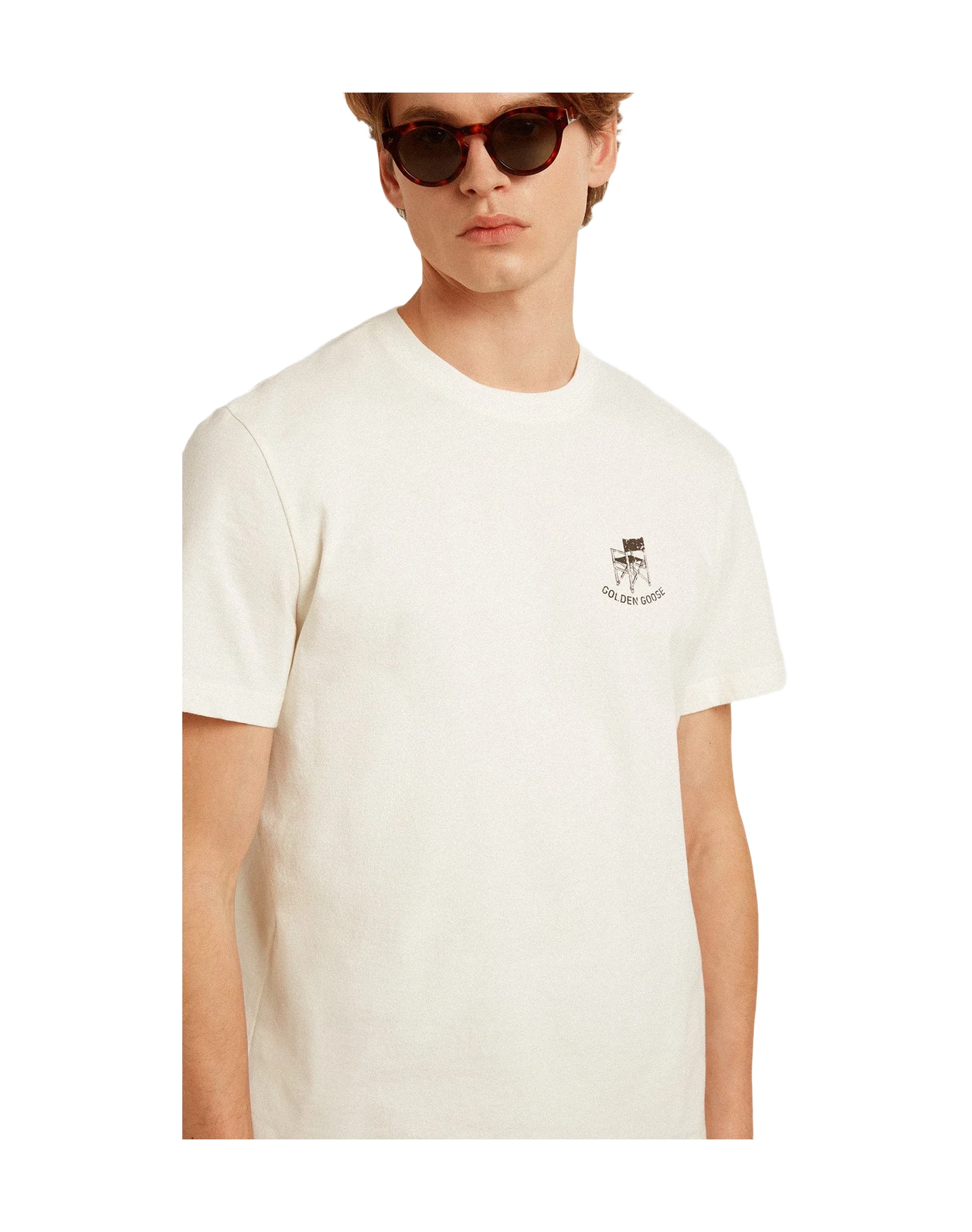 Men | White Cotton T-Shirt with Seasonal Logo Print On The Front | Artic Wolf - Image 4