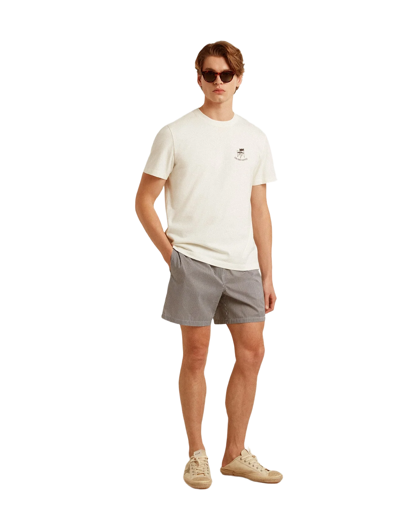Men | White Cotton T-Shirt with Seasonal Logo Print On The Front | Artic Wolf - Image 6