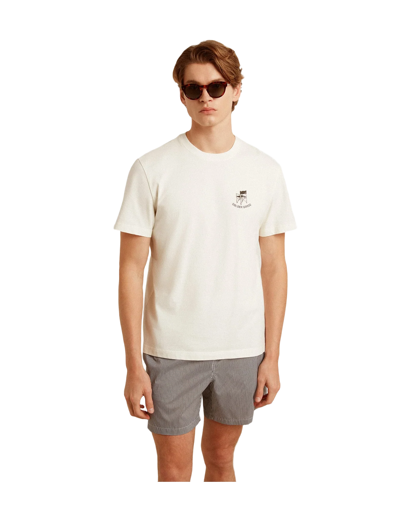 Men | White Cotton T-Shirt with Seasonal Logo Print On The Front | Artic Wolf - Image 9