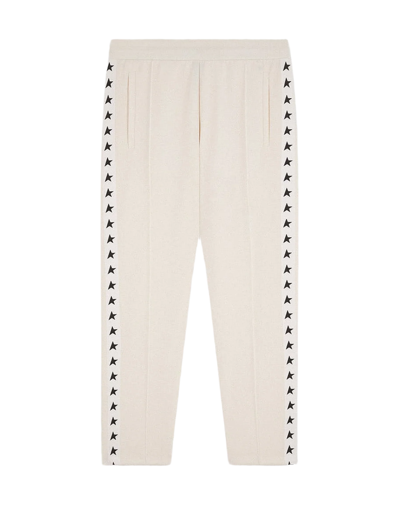 Men | White Joggers with Black Stars On The Sides | Papyrus x Black - Image 11
