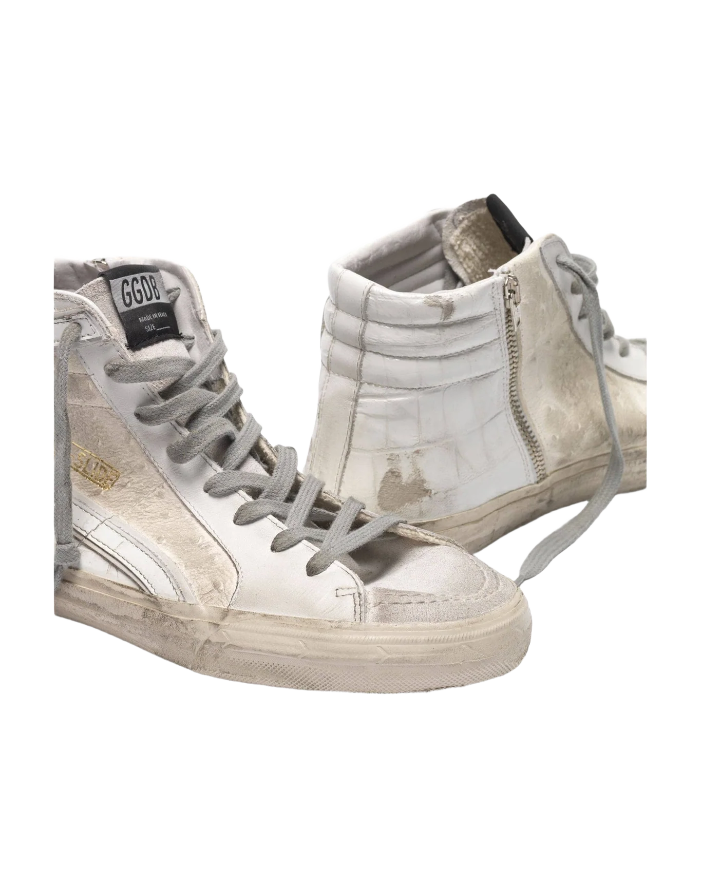 Men | White Patchwork Shades Slide Sneakers