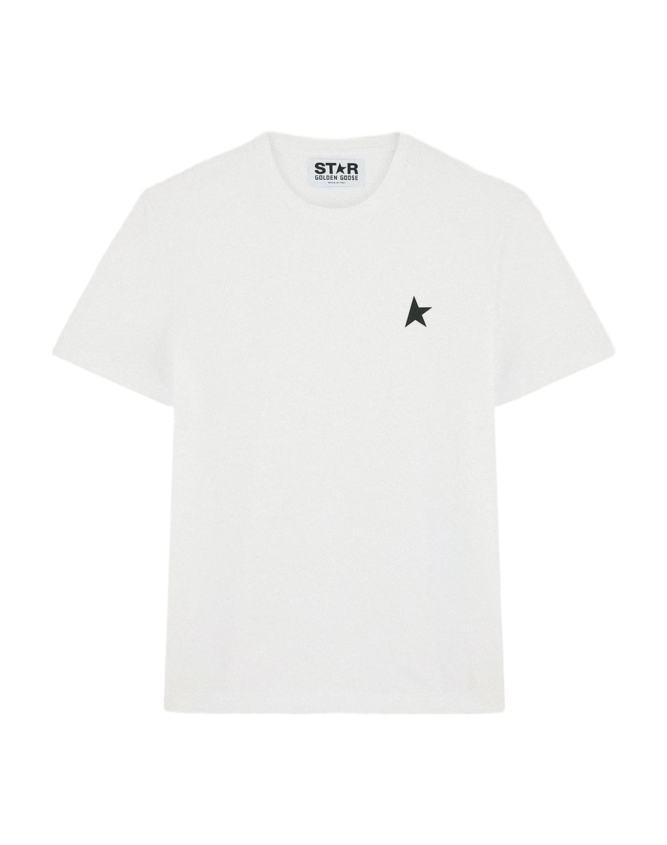 Men | White Star Collection T-Shirt with Contrasting Green Star On The Front | Optic White x Green - Image 8