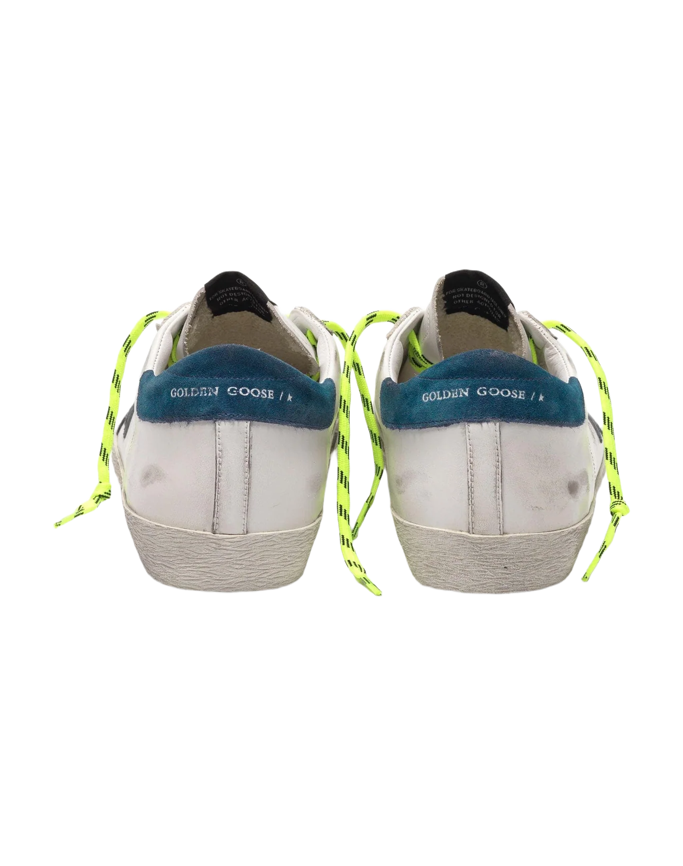 Men | White Super-Star Sneakers with Fluorescent Trekking Laces - Image 2