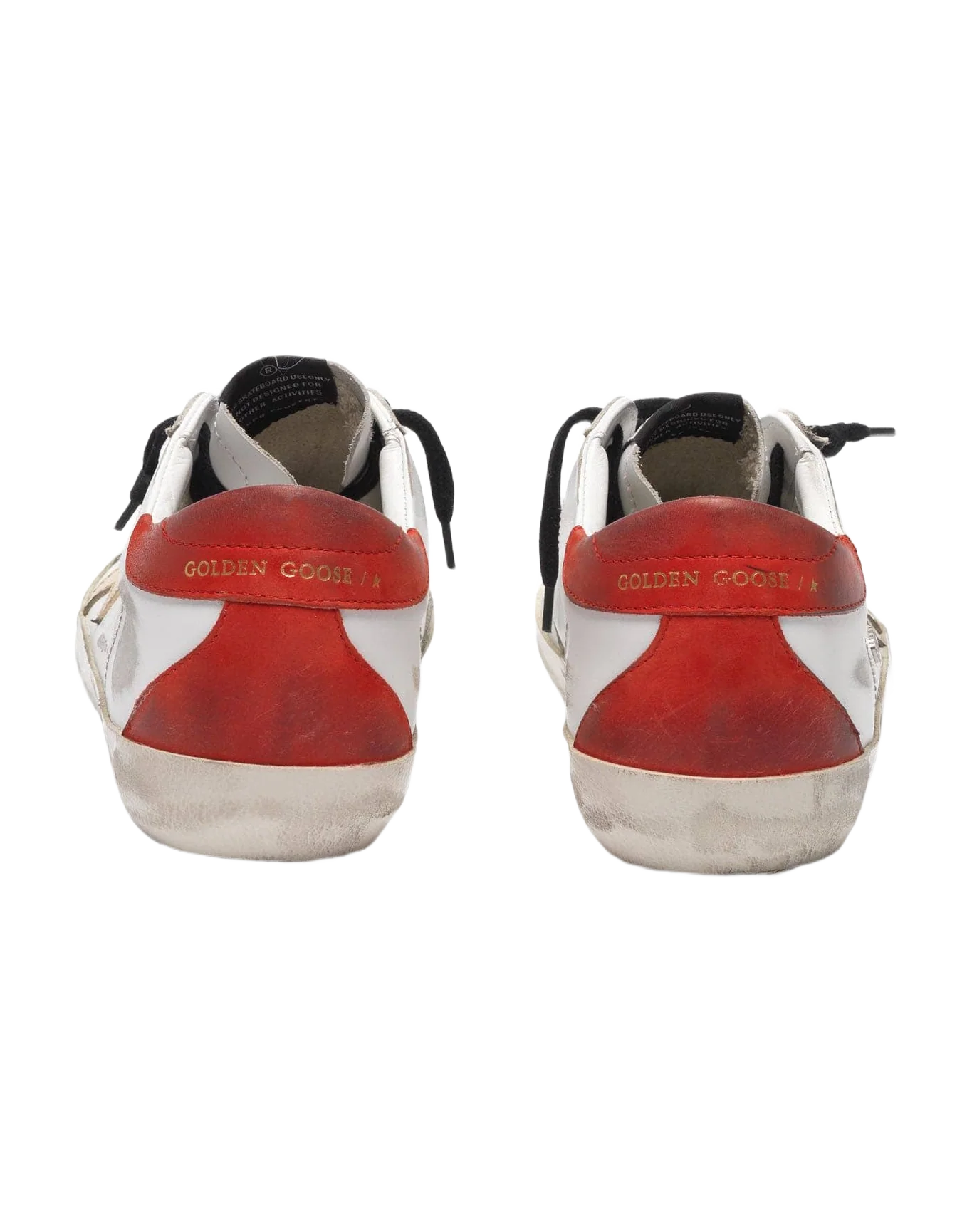 Men | White Super-Star Sneakers with Red Rear & Black Laces - Image 6