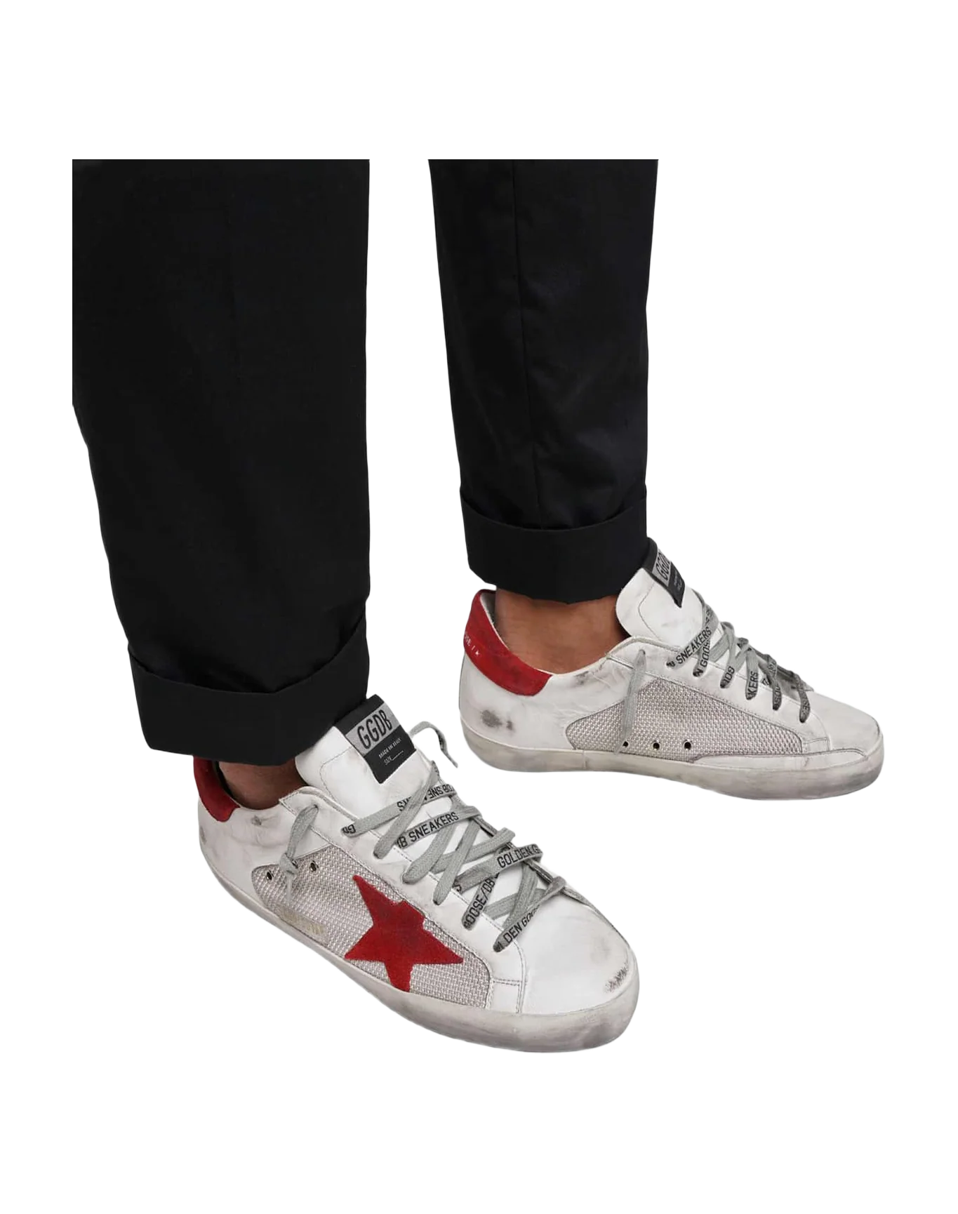 Men | White Superstar Sneakers Leather with Red Star - Image 3