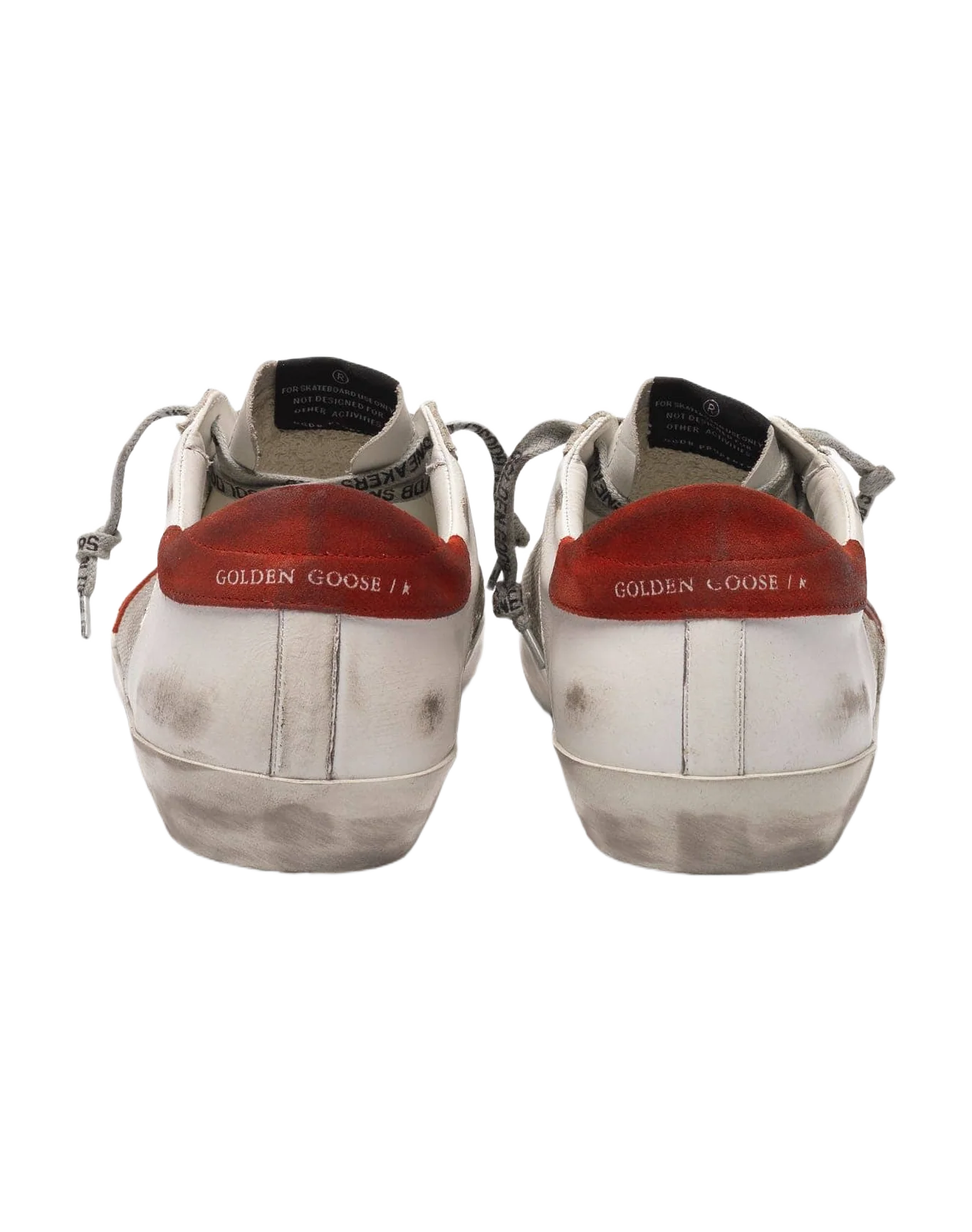 Men | White Superstar Sneakers Leather with Red Star - Image 5