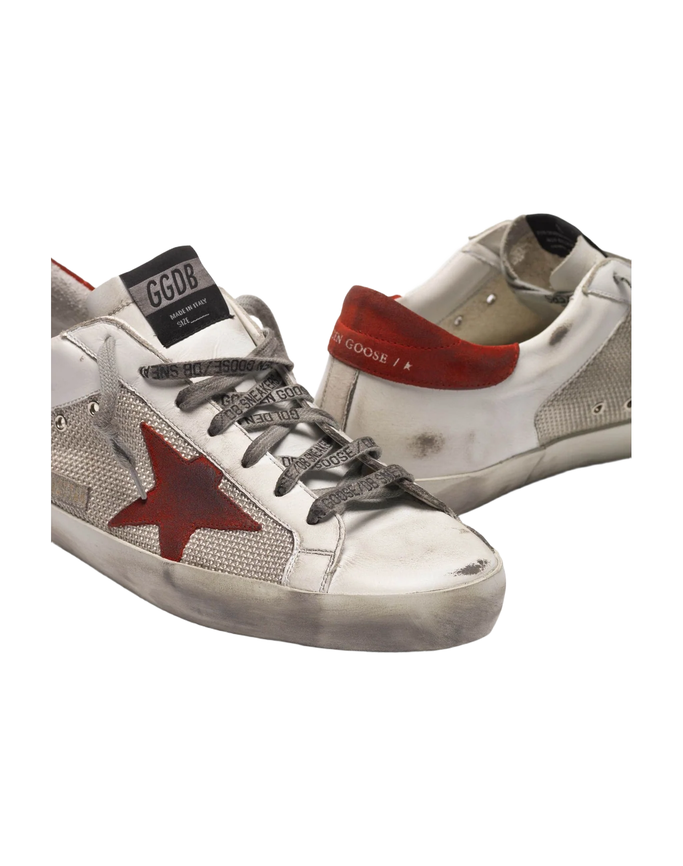 Men | White Superstar Sneakers Leather with Red Star - Image 8