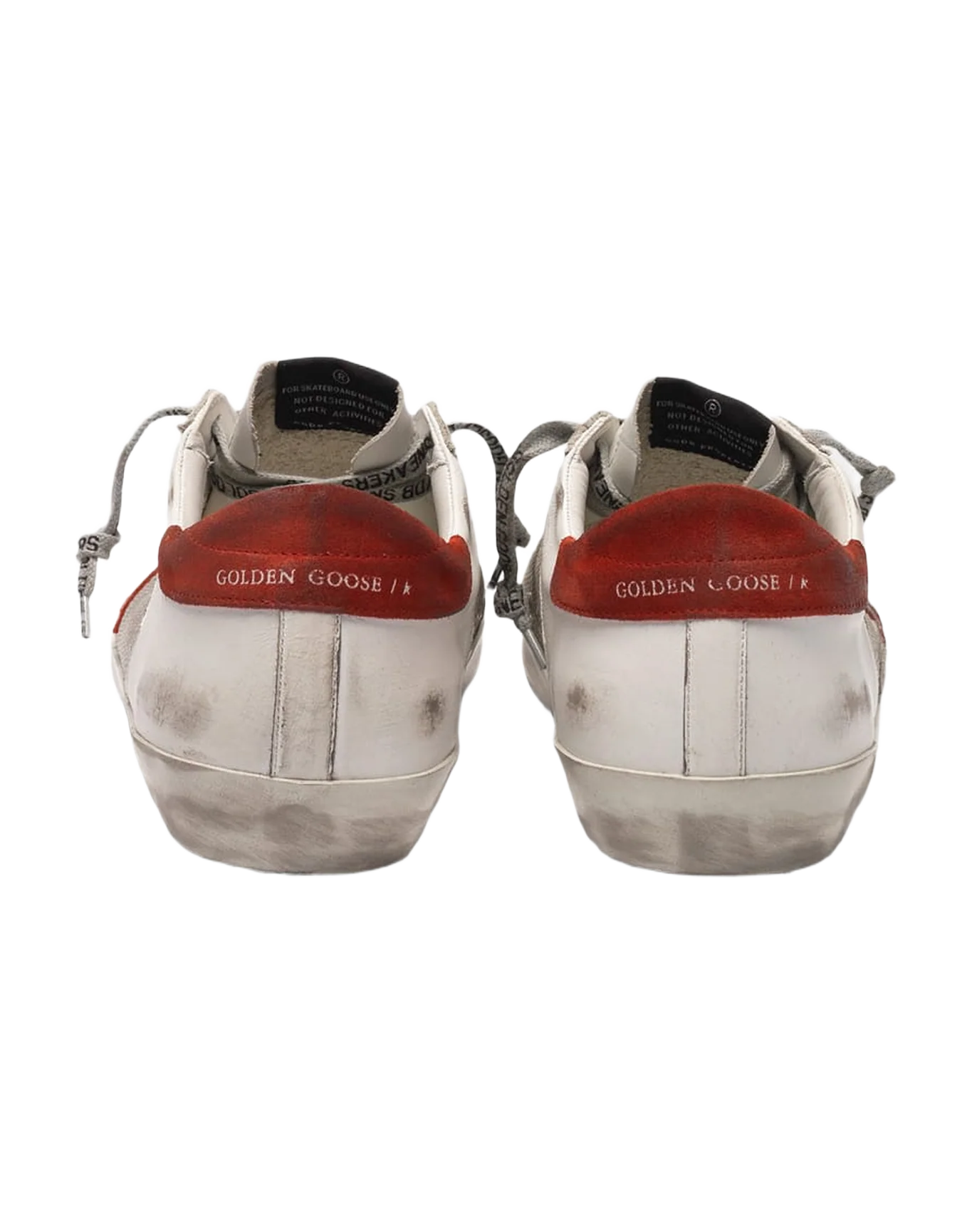 Men | White Superstar Sneakers Leather with Red Star - Image 9