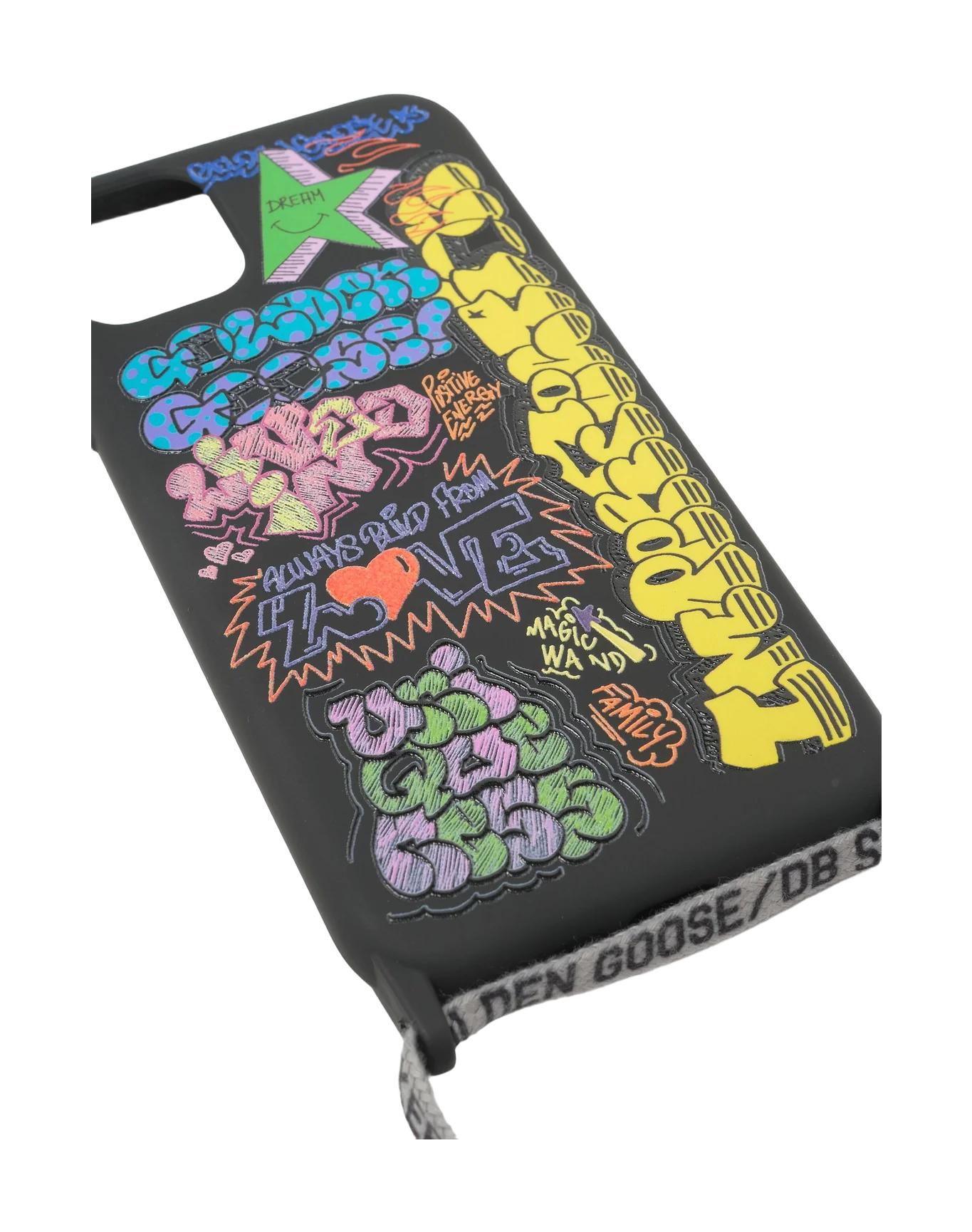 Unisex | Case Iphone 12 & 12 Pro with Graffiti Print & Logoed Laces | Black x Multicolor - Image 2