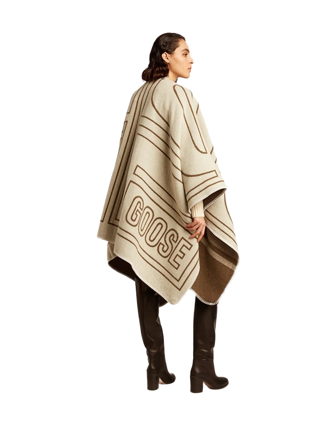 Unisex | Double-Sided Cape Military-Green Wool Blend | Army Green x Off White