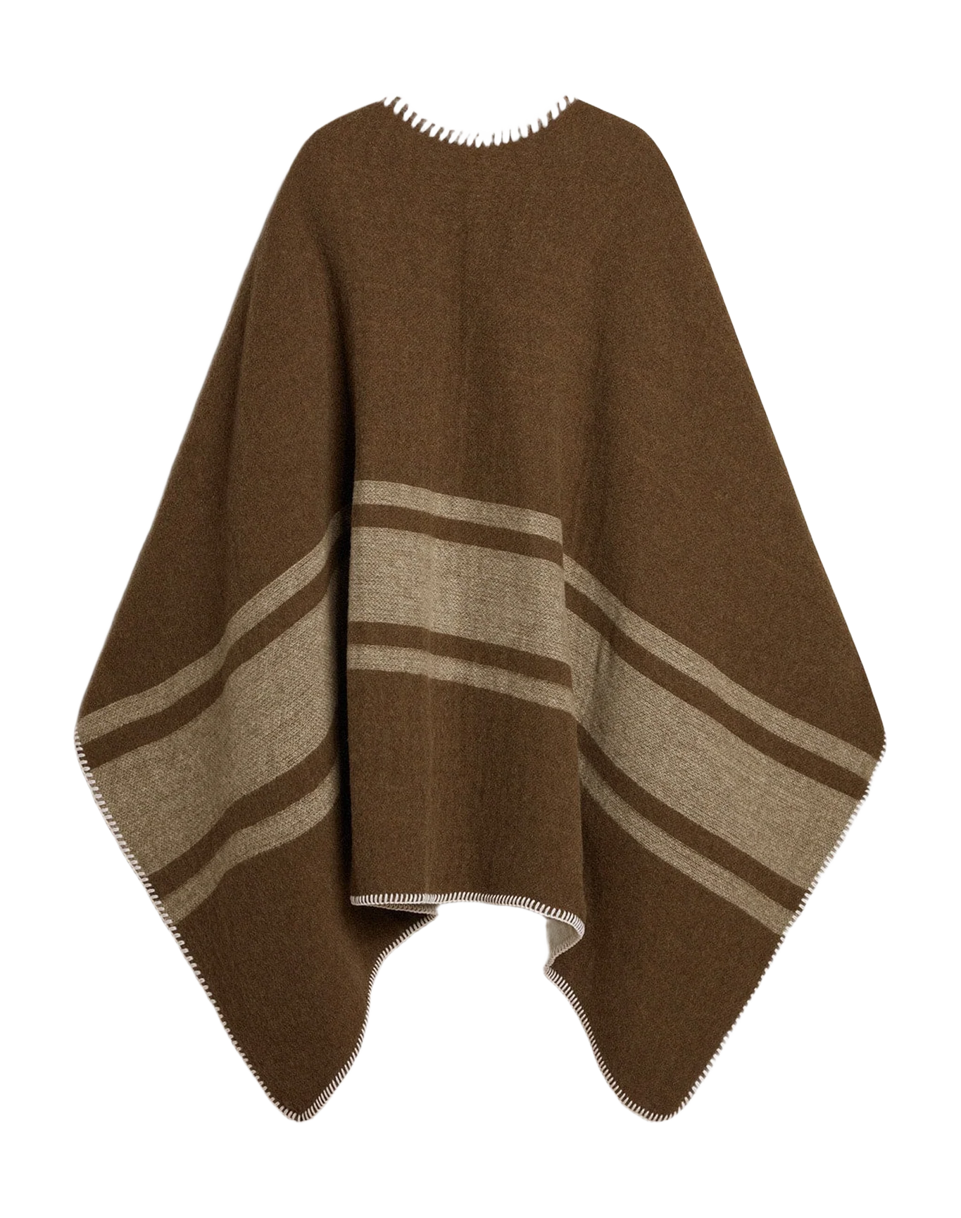 Unisex | Double-Sided Cape Military-Green Wool Blend | Army Green x Off White - Image 10