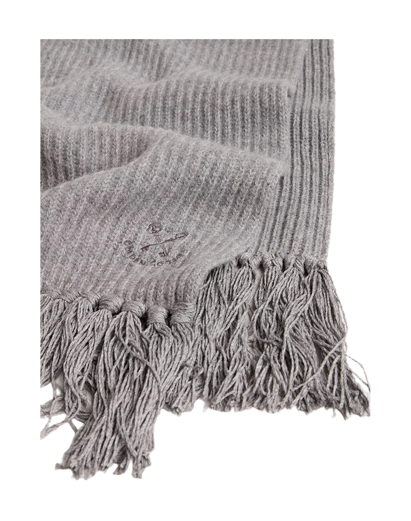 Unisex | Gray Ribbed Wool Scarf | Grey Melange - Image 5