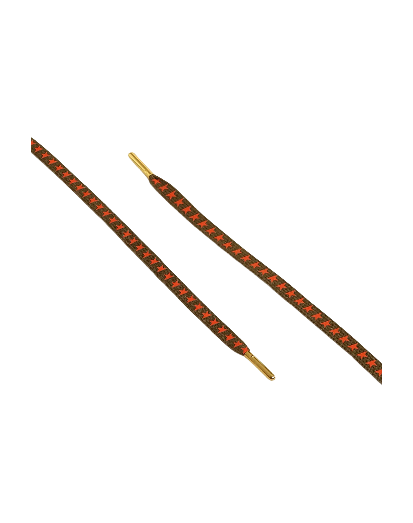 Unisex | Military-Green Laces with Contrasting Orange Stars | Khaki x Orange x Gold - Image 4