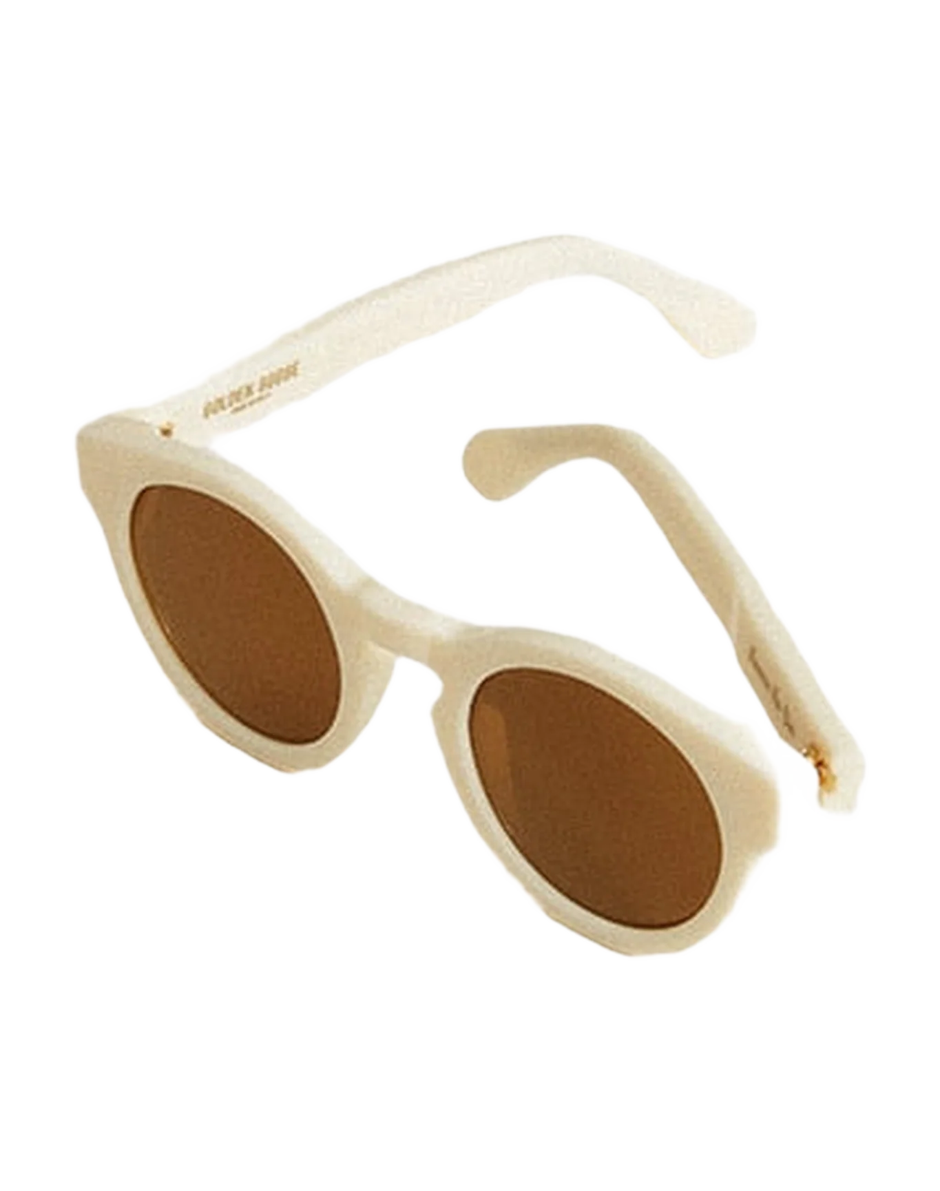 Unisex | Square-Style Panthos Sunglasses with Beige Frame & Gold Details | Beige x Honey - Image 5