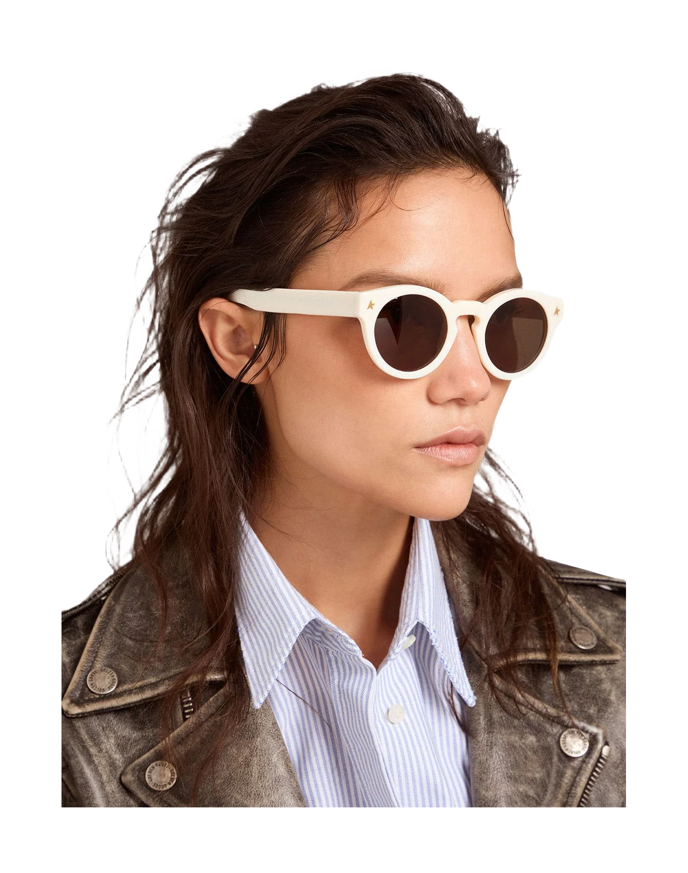 Unisex | Sunglasses Panthos Model with White Frame & Gold Details | White x Roviex - Image 2