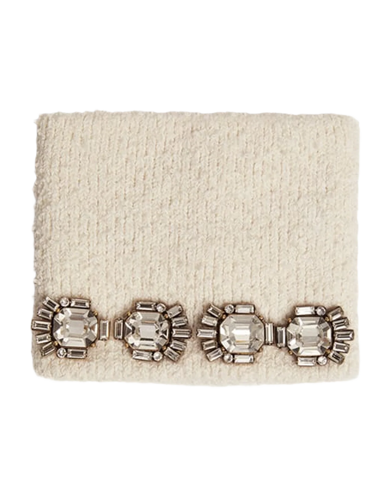 Unisex | White Cuff with Baguette-Shaped Crystals | Vintage White x Antique Gold - Image 5