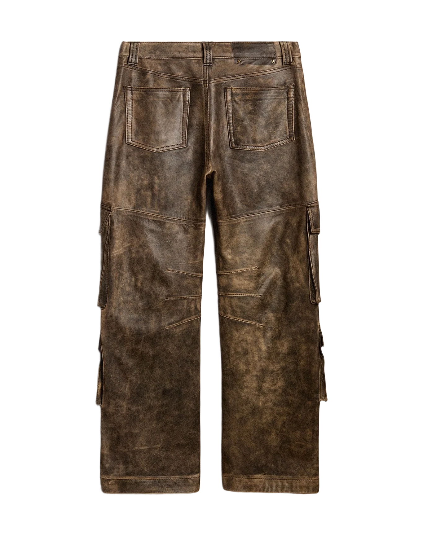 Women | Aged Brown Nappa Leather Cargo Pants | Vintage Brown - Image 10