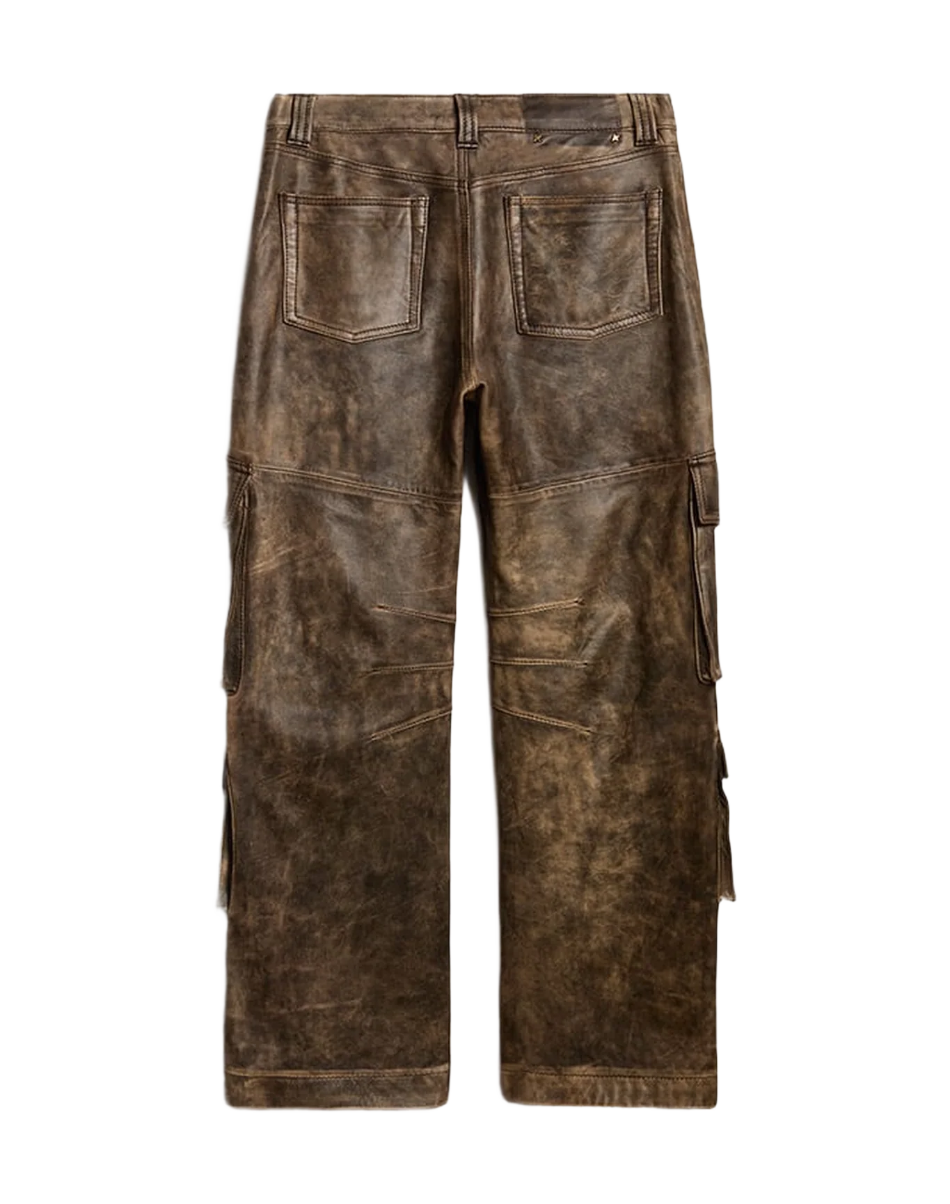 Women | Aged Brown Nappa Leather Cargo Pants | Vintage Brown - Image 9