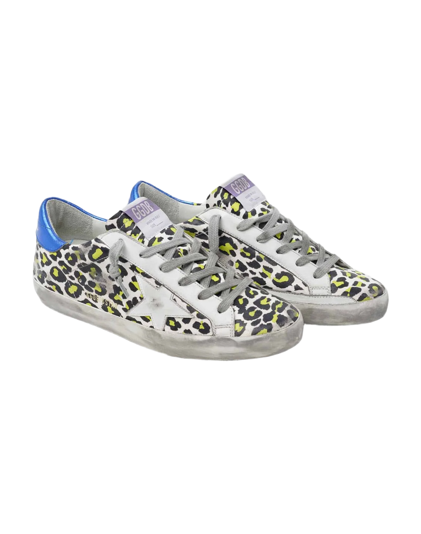 Women | Animal-Print Super-Star Sneakers with Blue Laminated Heel Tab - Image 5