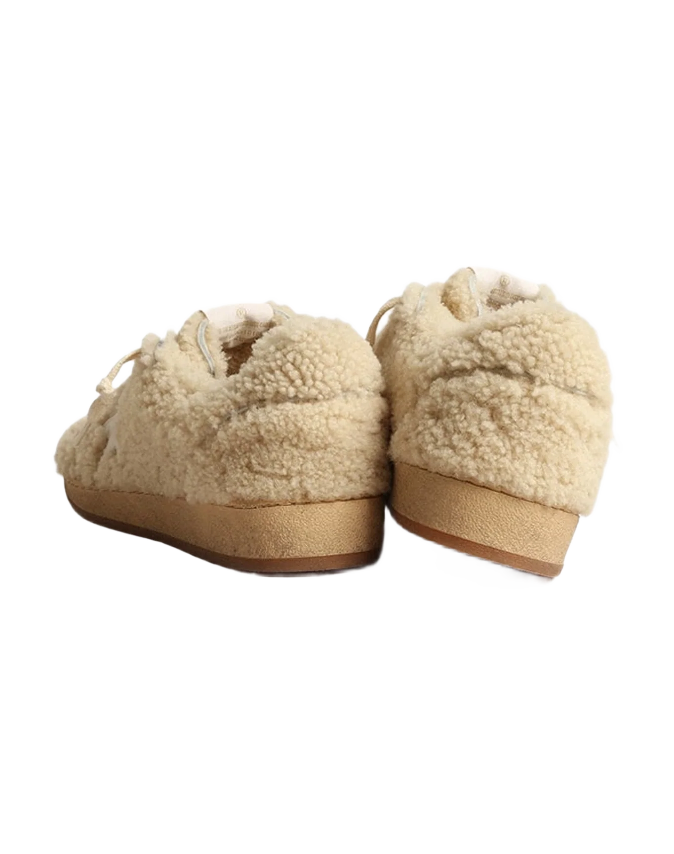 Women | Ball Star Beige Shearling with White Leather Star | Beige x White