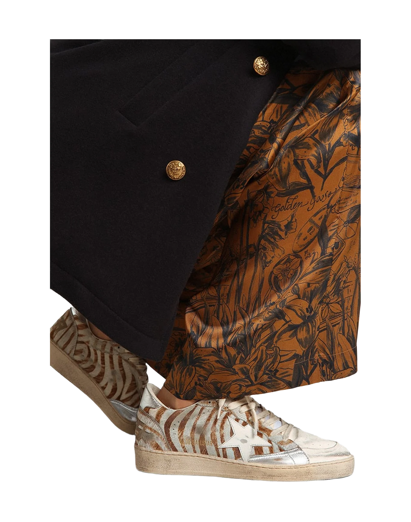 Women | Ball Star Beige White Stripes with White Star & Silver Heel Tab | Beige White x White x Silver - Image 6