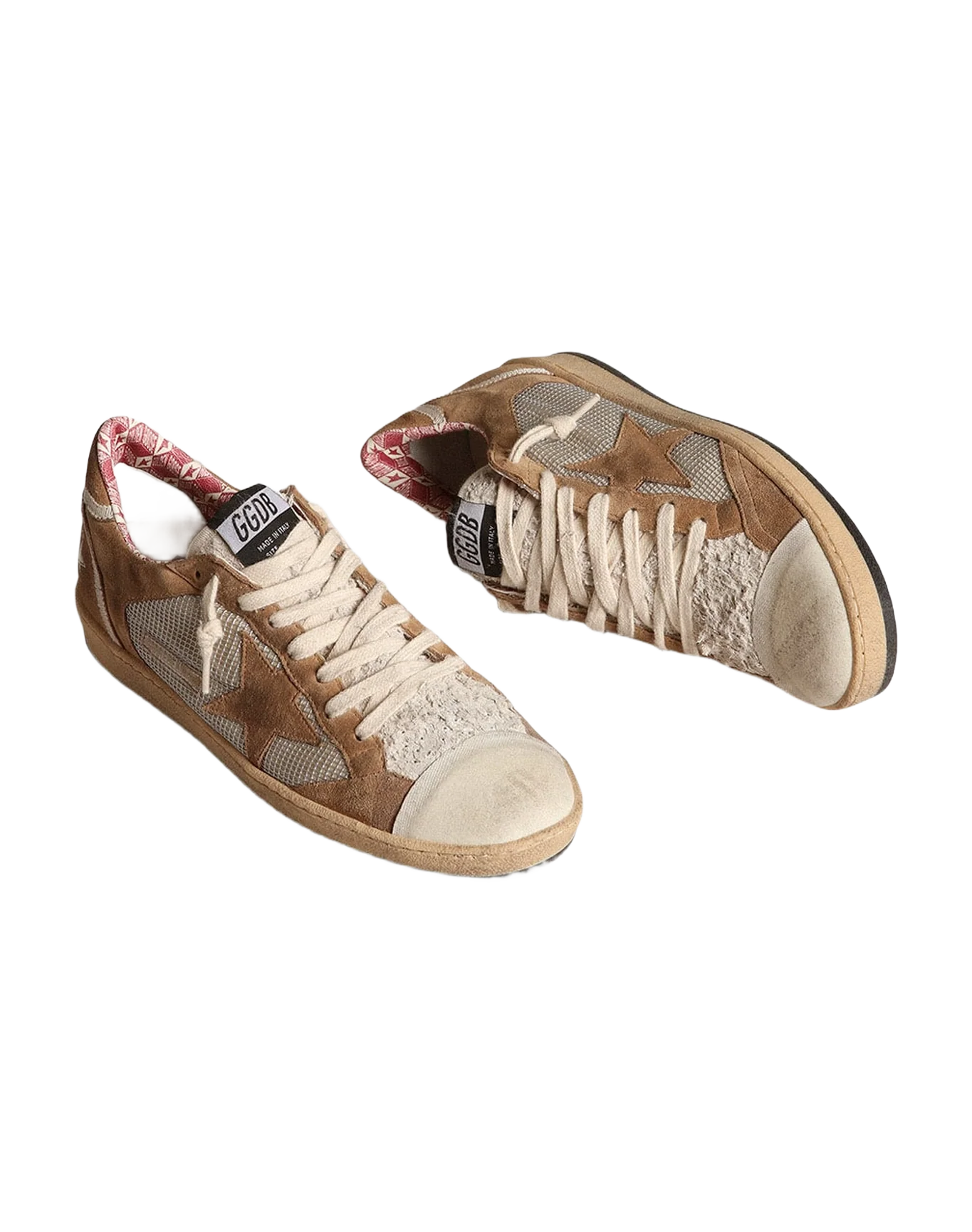 Women | Ball Star Lab Buff-Colored Suede | Tabacco x Silver x White - Image 2