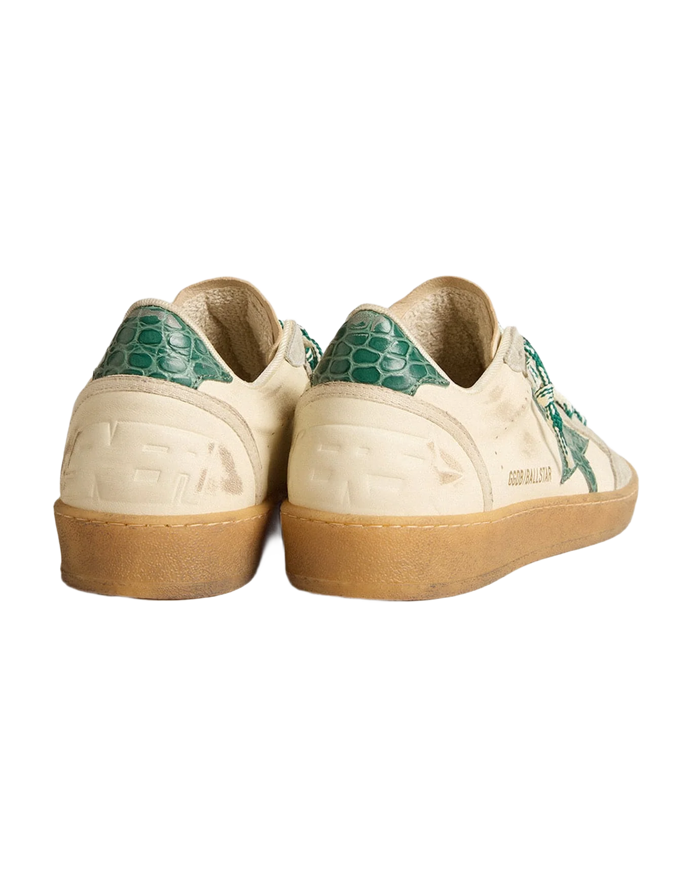 Women | Ball Star Ltd Nappa with Green Crocodile-Print Leather Star | White x Ice x Green - Image 10