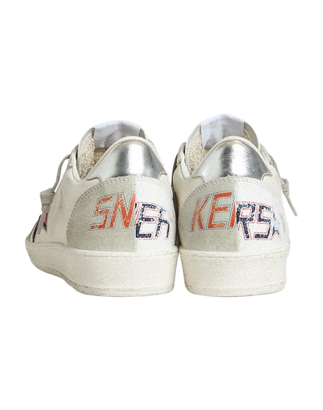 Women | Ball Star Ltd with Red Star & Silver Heel Tab | White x Red x Silver - Image 3