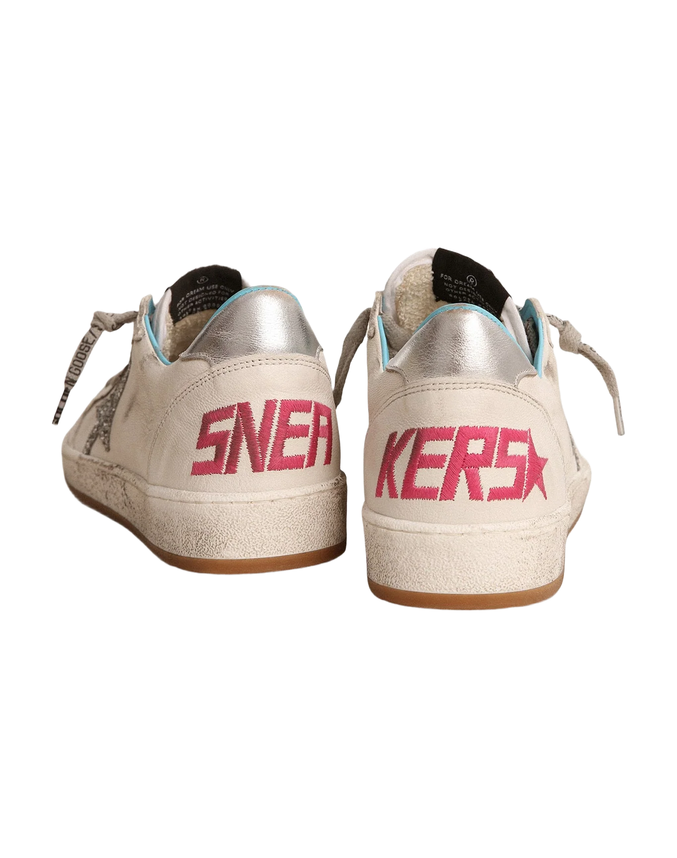 Women | Ball Star Ltd with Silver Glitter Star | White x Silver x Fuxia - Image 4