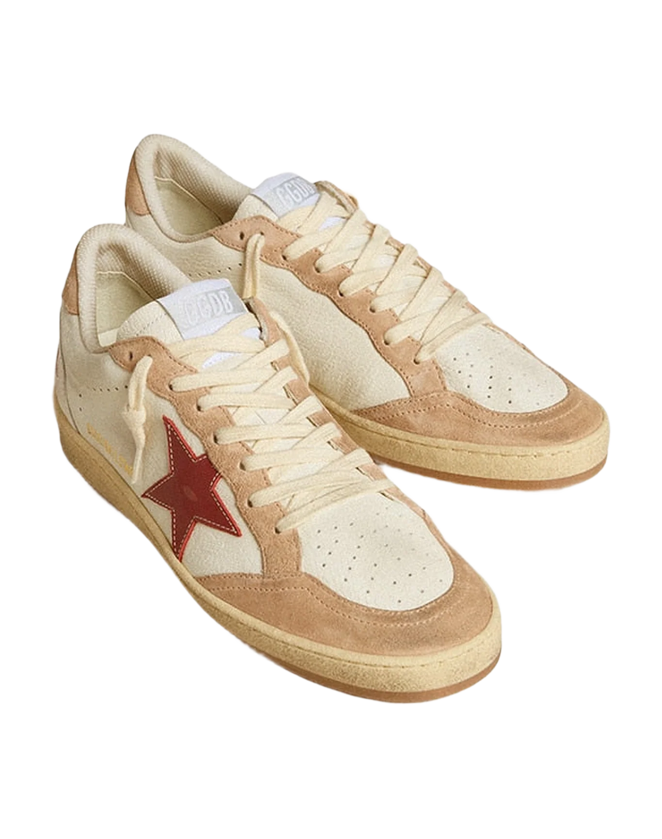 Women | Ball Star Nappa Leather with Red Star & Pink Suede Inserts | White x Red x Pink - Image 3