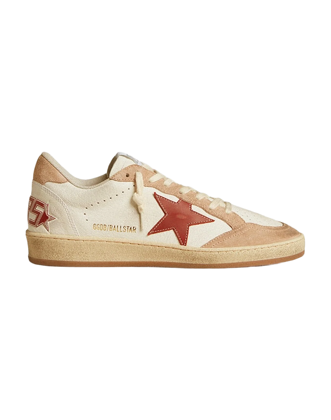 Women | Ball Star Nappa Leather with Red Star & Pink Suede Inserts | White x Red x Pink - Image 6