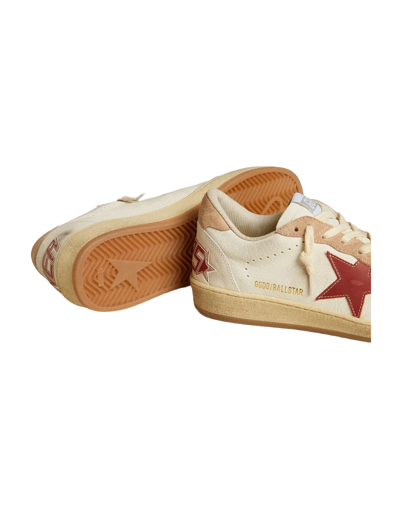 Women | Ball Star Nappa Leather with Red Star & Pink Suede Inserts | White x Red x Pink - Image 7