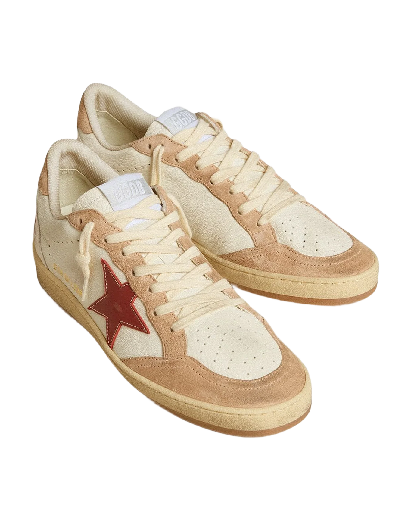 Women | Ball Star Nappa Leather with Red Star & Pink Suede Inserts | White x Red x Pink - Image 8
