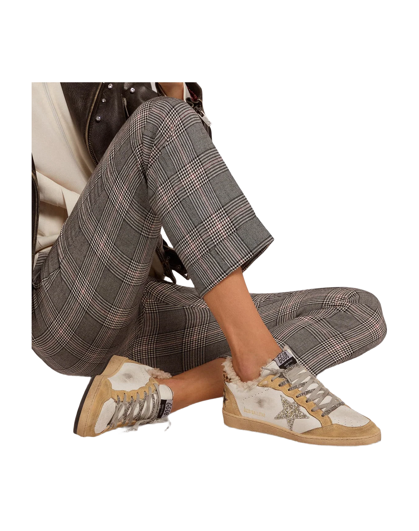 Women | Ball Star Nappa with Glitter Star & Shearling Lining | White x Sand x Platinum x Cream Light Brown Giraffe x Beige - Image 6