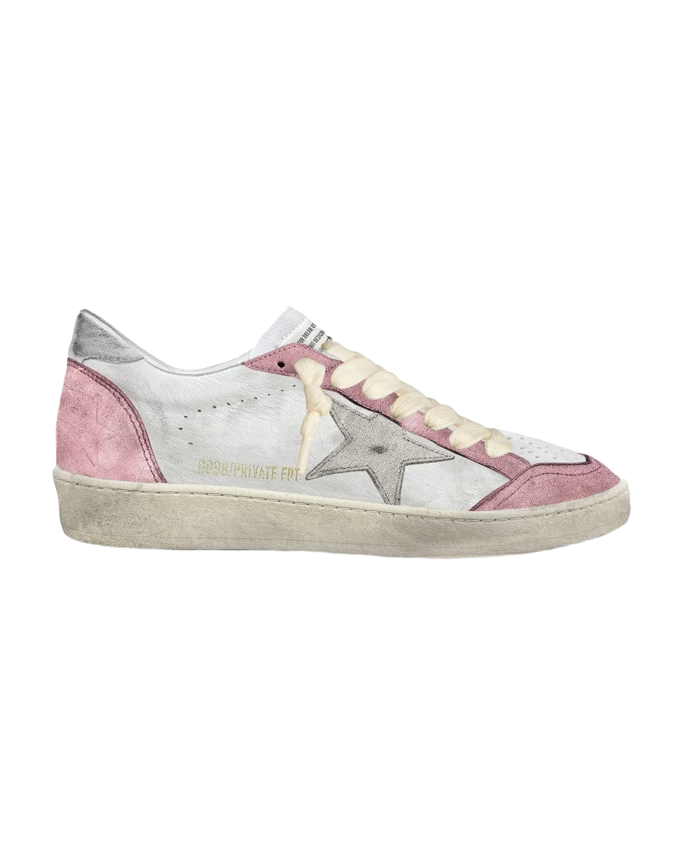 Women | Ball Star Nappa with Silver Star & Heel Tab | White x Pink x Beige x Silver