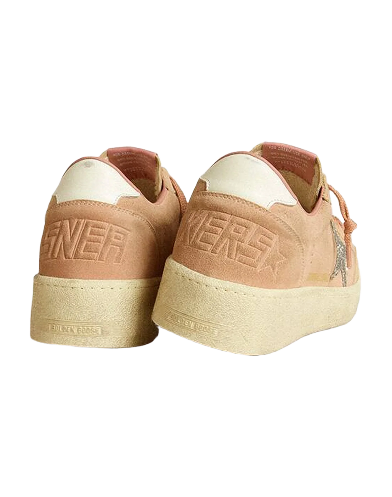 Women | Ball Star Pink Suede with Silver Glitter Star | Pink x Silver x White - Image 4