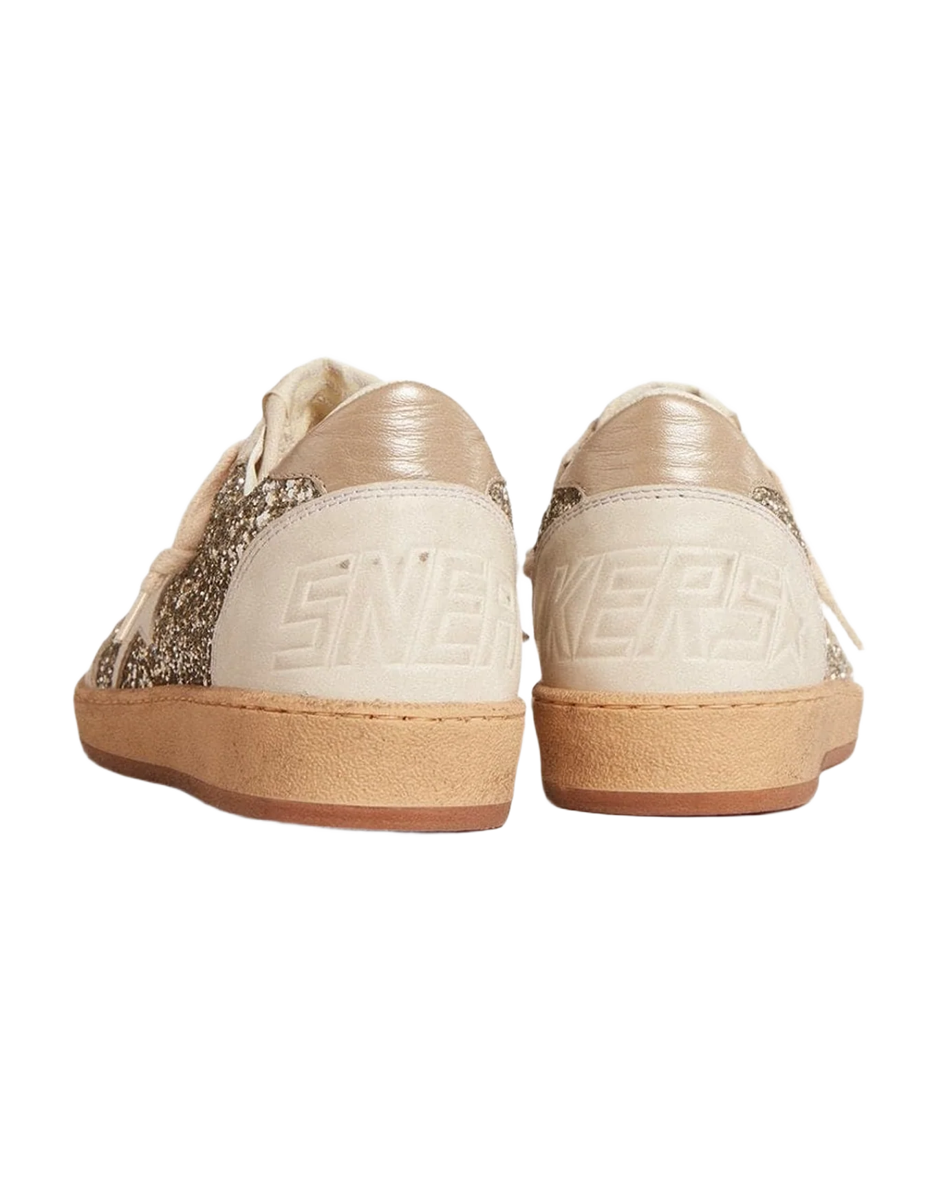 Women | Ball Star Platinum Glitter with White Leather Star & Inserts | Platinum x Milky x White