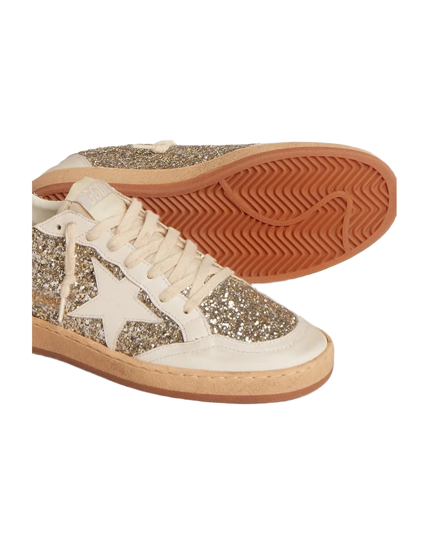 Women | Ball Star Platinum Glitter with White Leather Star & Inserts | Platinum x Milky x White - Image 3