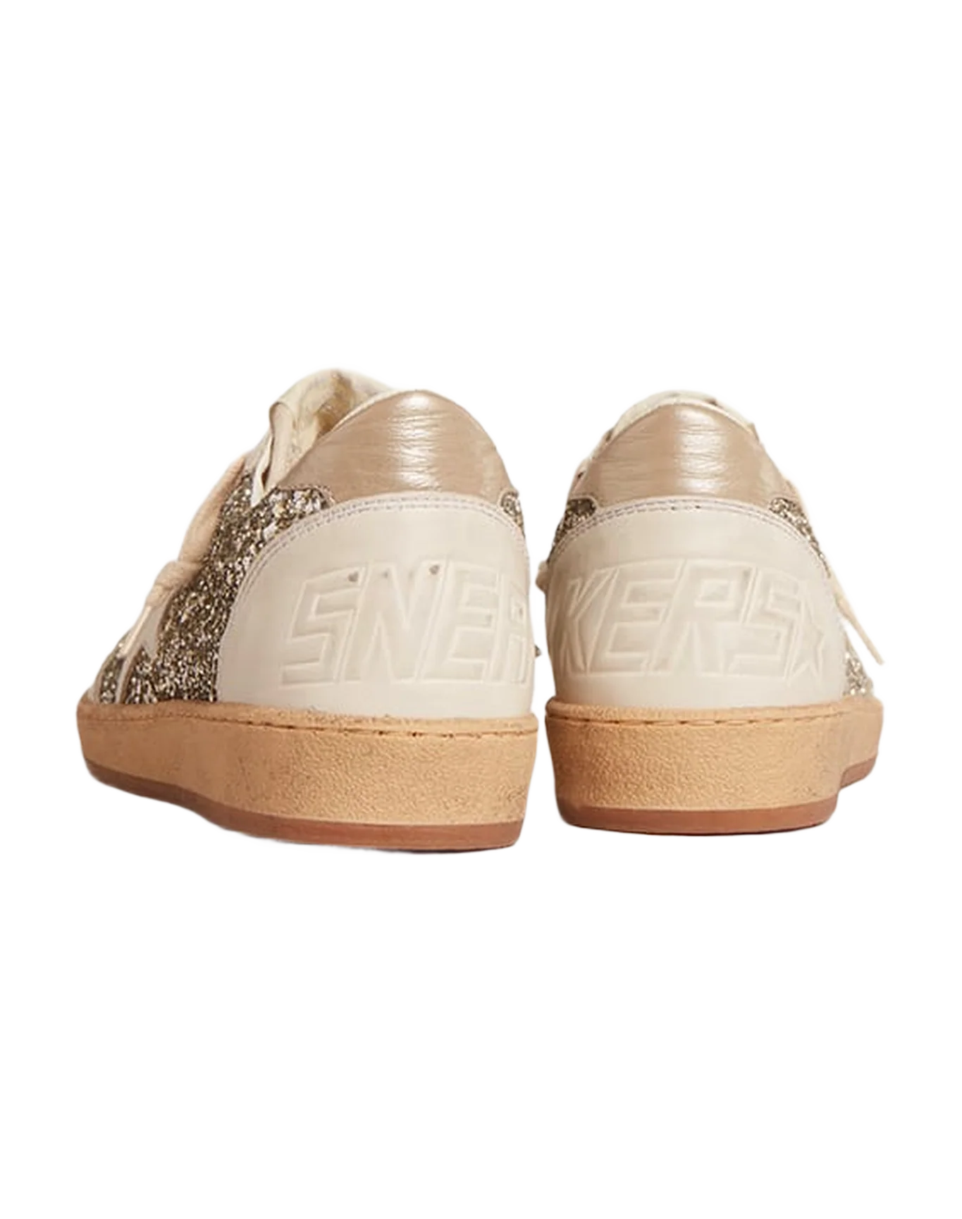Women | Ball Star Platinum Glitter with White Leather Star & Inserts | Platinum x Milky x White - Image 8