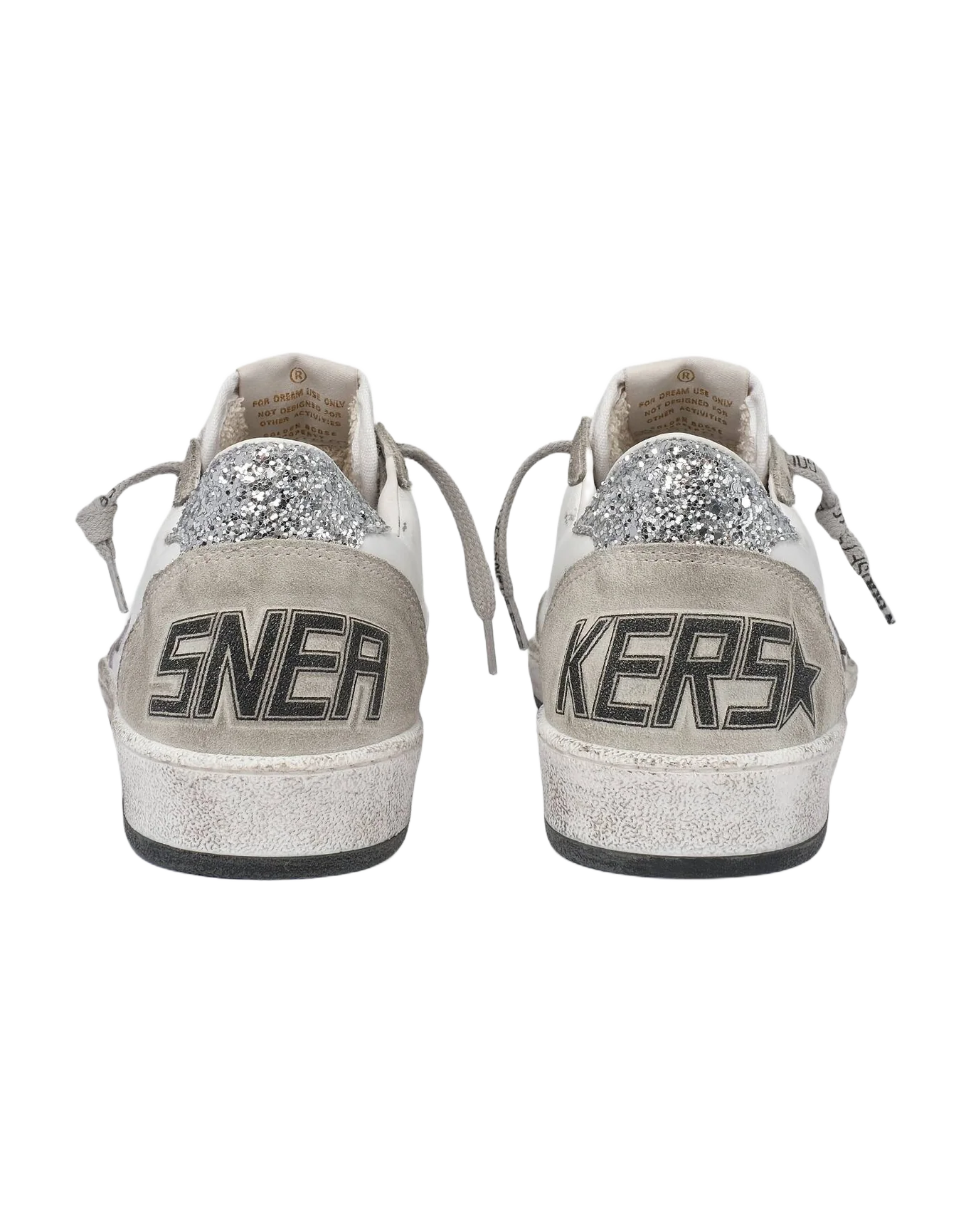 Women | Ball Star Sneakers White Leather with Suede Inserts & Lilac Star | White x Lilac x Oil Green x Silver - Image 3